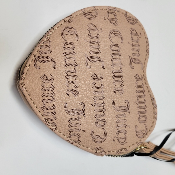 NWT JUICY COUTURE French Latte Heart Zip Around Wristlet - Picture 4 of 9